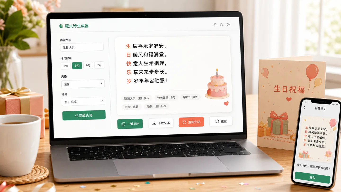 아크로스틱 시 생성기 copy download and greeting card workflow