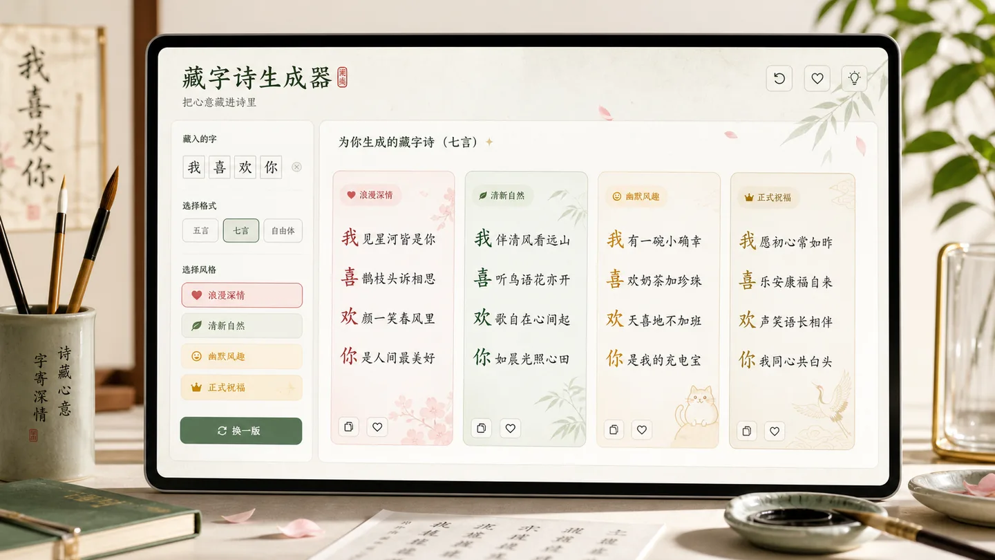 아크로스틱 시 생성기 multiple style versions for an acrostic poem
