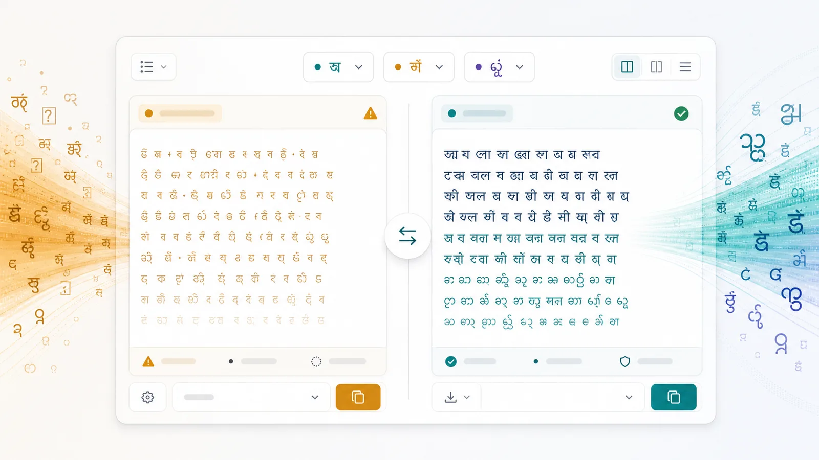 Legacy Font Converter split editor for Bijoy Kruti Dev Zawgyi and Unicode migration
