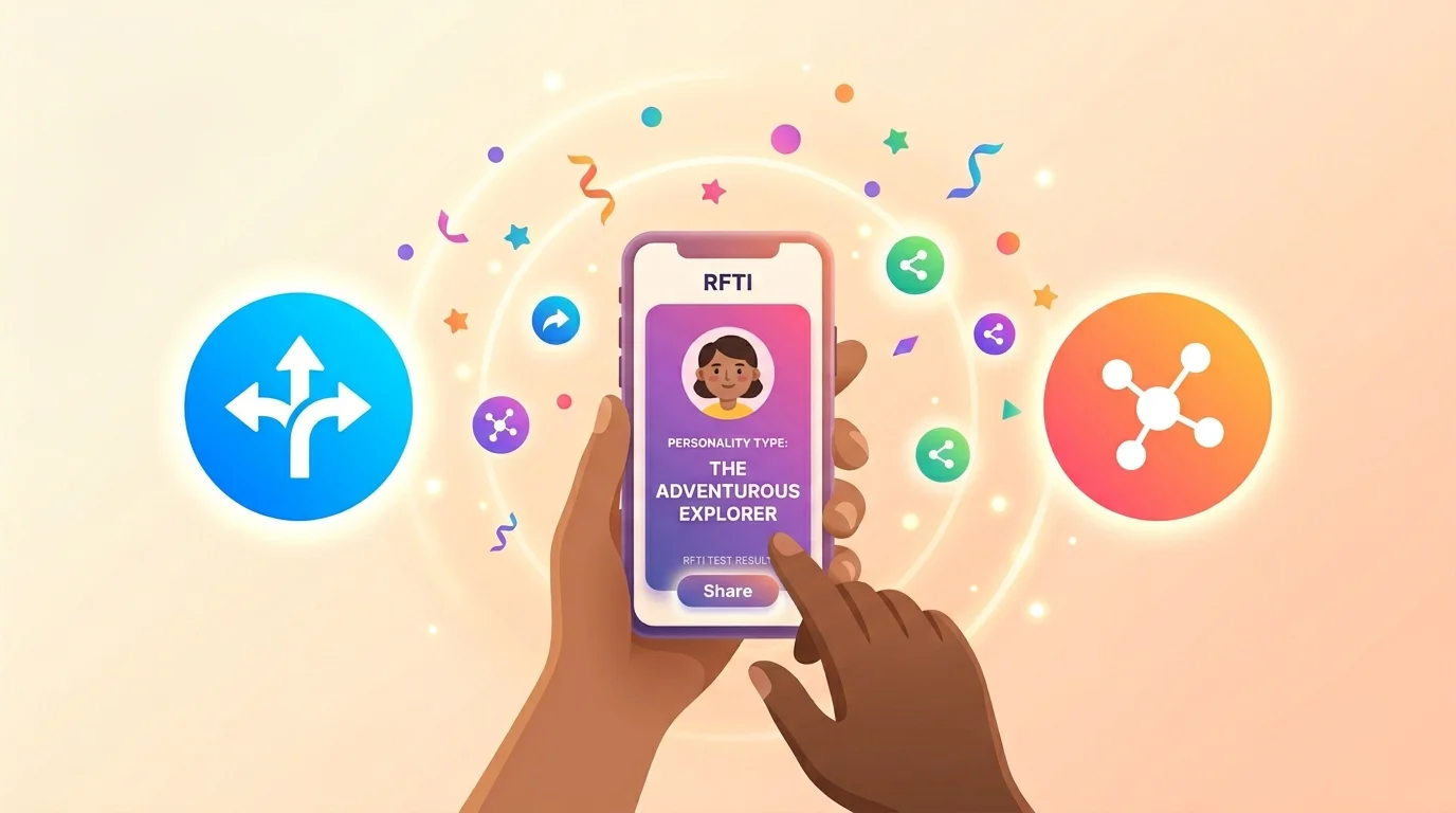 RFTI Test result being shared on social media with confetti and light rings